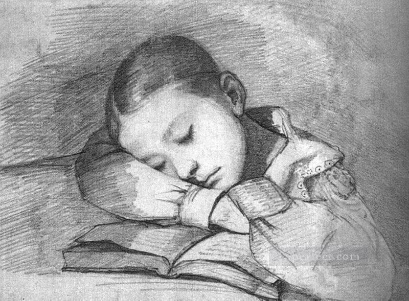 眠っている子供としてのジュリエット・クールベの肖像 WBM 写実主義 写実主義の画家 ギュスターヴ・クールベ油絵